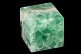 Polished Green Fluorite Cube - Mexico #153394-1